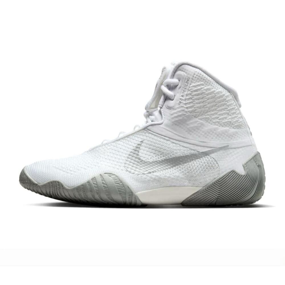 Men’s 11 - Nike Tawa Flyknit Wrestling Shoes CI2952-100 White/Silver - No Box